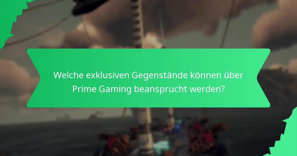 Welche exklusiven Gegenstände können über Prime Gaming beansprucht werden?